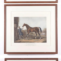 Group of Three 19th Century English Equestrian Horses with Their Handlers Prints