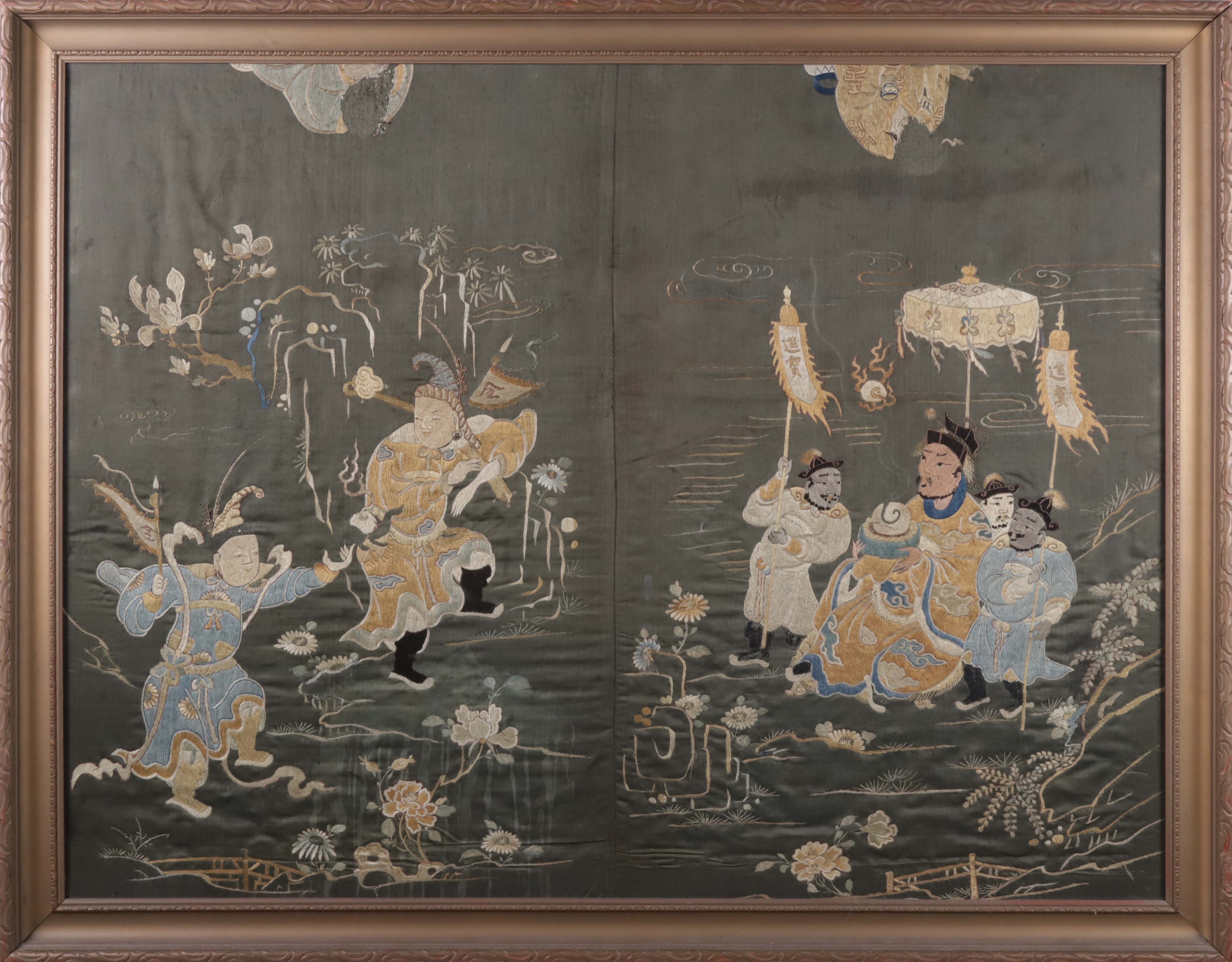 Chinese Silk Embroidered Panel 