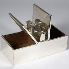 Mappin and Webb Art Deco English Sterling Silver Double Lidded Box