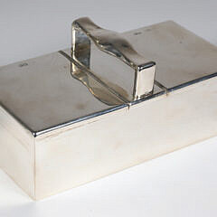 Mappin and Webb Art Deco English Sterling Silver Double Lidded Box