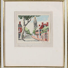 Doris and Richard Beer Watercolor on Paper “Orange Street” Nantucket