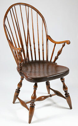 American Brace-Back Windsor Armchair, 18th Century