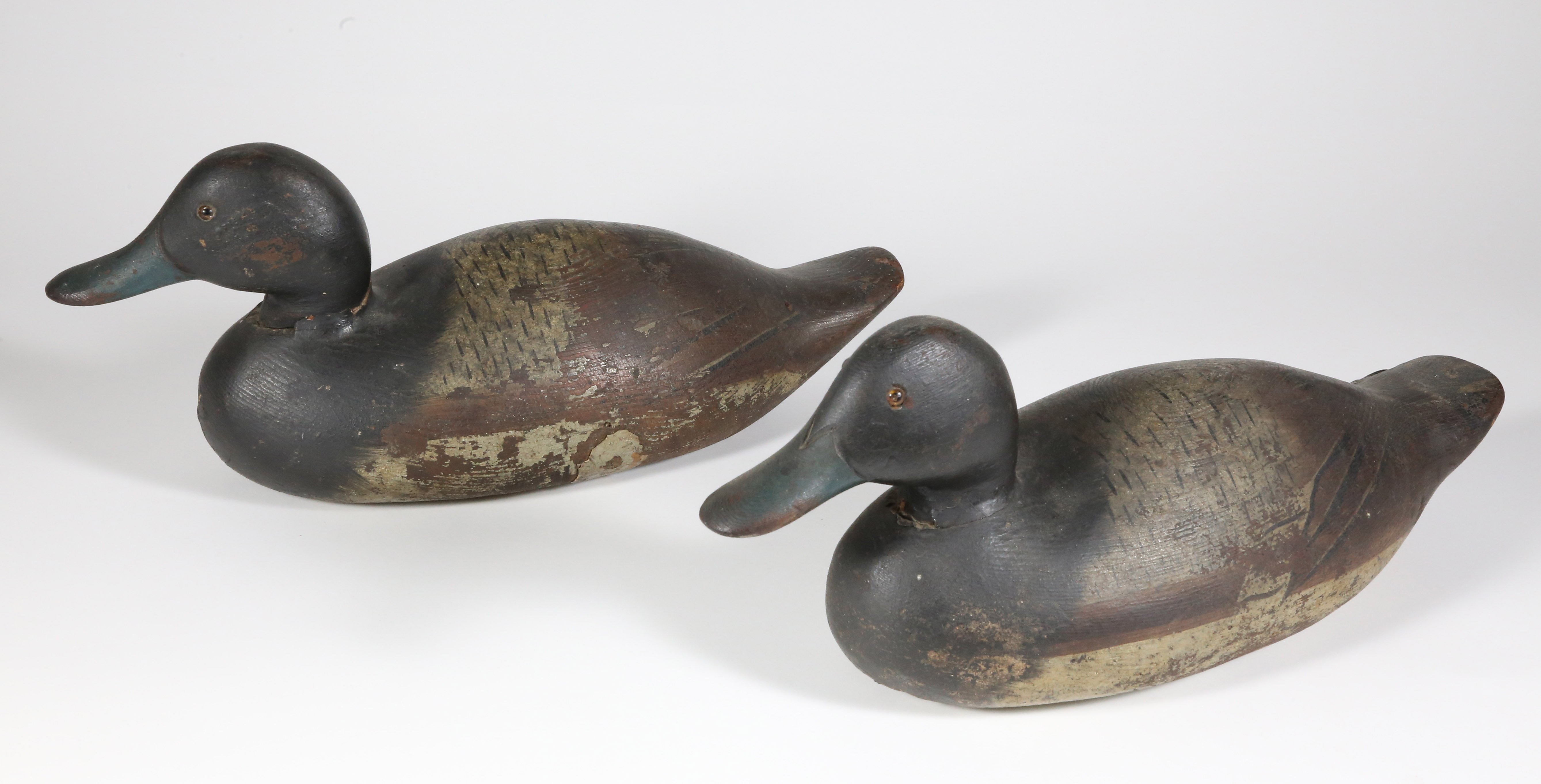 Pair of Vintage Mason Duck Mallard and Hen Decoys Pair of Vintage