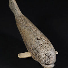 Antique Inuit Carved Whalebone Sperm Whale