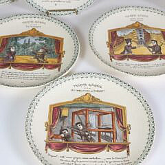 Hautin and Boulanger Complete Set of Twelve French Theatrical Plates, late 19th Century