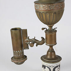 Argand Lamp with Basalt Base, circa 1820-40