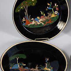 Set of Six Vintage Mexican Tlaquepaque Plates