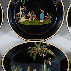 Set of Six Vintage Mexican Tlaquepaque Plates