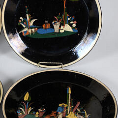 Set of Six Vintage Mexican Tlaquepaque Plates