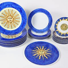 Hand Painted U.S.A. Sun and Star Dinner Service