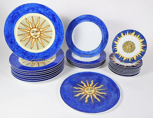 Hand Painted U.S.A. Sun and Star Dinner Service