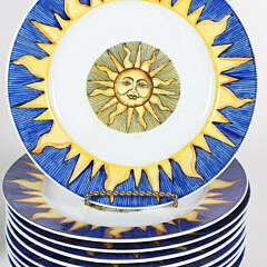 Hand Painted U.S.A. Sun and Star Dinner Service