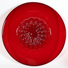 Large Ruby Venetian Glass Centerpiece Bowl and Ice Bucket