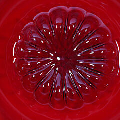 Large Ruby Venetian Glass Centerpiece Bowl and Ice Bucket