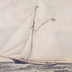 Currier and Ives Print “A Crack Sloop in a Race to Windward”