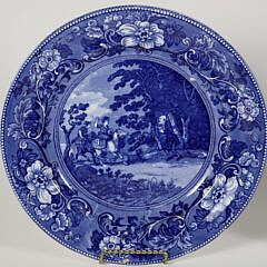 Two Dr. Lyntax Blue Staffordshire Plates
