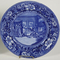 Two Dr. Lyntax Blue Staffordshire Plates