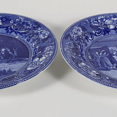 Two Dr. Lyntax Blue Staffordshire Plates