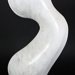 Tim Rider White Marble Abstract Sculpture Of Pregnant Woman