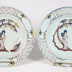 Pair 18th Century Soft Paste Dutch Plates