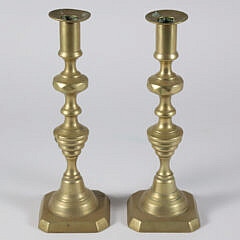 Pair of Tall Brass Candlesticks 