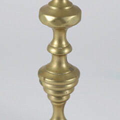 Pair of Antique Multi-turned Brass Candlesticks 