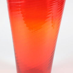 Large Red And Orange Murano Glass Vase