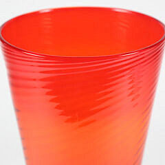 Large Red and Orange Murano Glass Tapering Vase