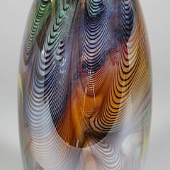 Large Hand-Blown Murano Glass Millefiori Vase