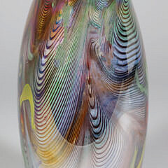 Large Hand-Blown Murano Glass Millefiori Vase