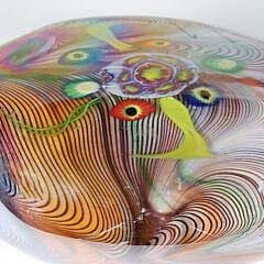 Large Hand-Blown Murano Glass Millefiori Vase