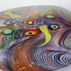 Large Hand-Blown Murano Glass Millefiori Vase