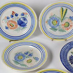 Nine French Quimper Plates 