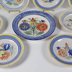 Nine French Quimper Plates 