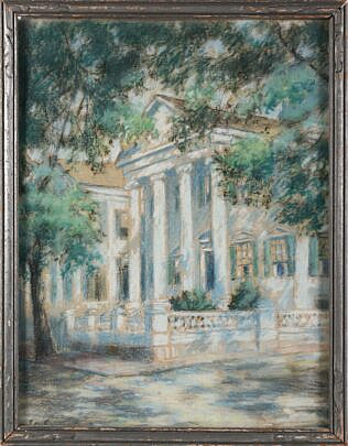 Pastel of the Hadwen House Nantucket