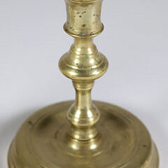 Pair of Multi-turned Brass Candlesticks