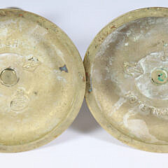 Pair of Multi-turned Brass Candlesticks