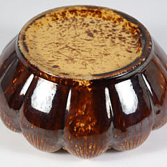 19th Century American Rockingham Decorated Cuspidor with Scallop Shell Decoration