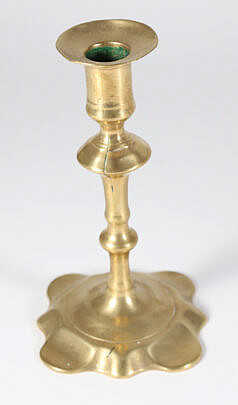 18th Century English Petal Base Candlestick