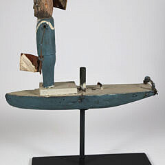 Primitive Sailor on Ship Whirligig with Signal Flags