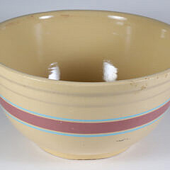 Antique American Oversized Yellow-ware Bowl 