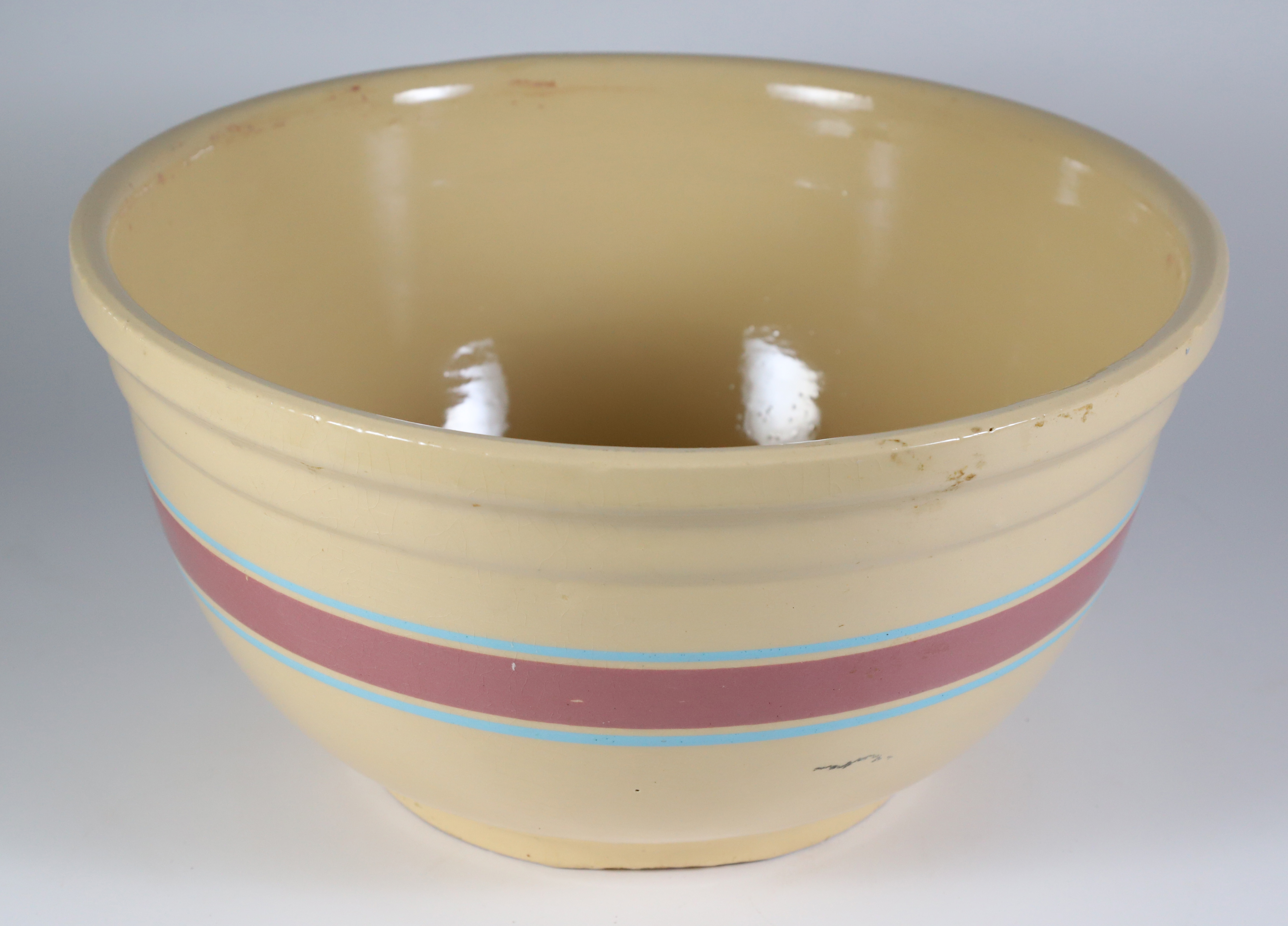 Antique American Oversized Yellow-ware Bowl