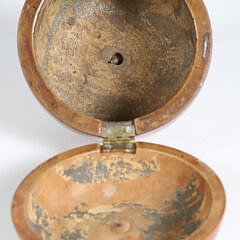 Antique Cherry Wood Apple Form Tea Caddy, 18th Century