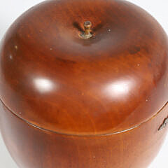 Antique Cherry Wood Apple Form Tea Caddy, 18th Century