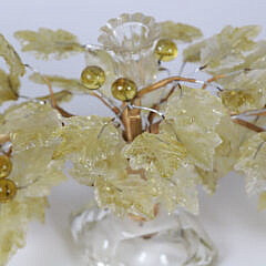 Decorative Art Glass Three-Light Candelabra With Blown Glass Grapes and Leaves