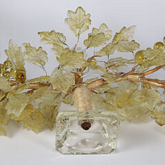 Decorative Art Glass Three-Light Candelabra With Blown Glass Grapes and Leaves