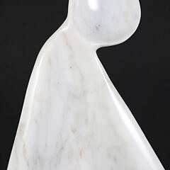 Mid Century Modern White Marble Sculpture Of A Woman’s Silhouette