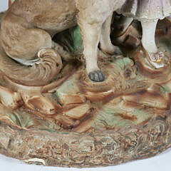 Bisque Ceramic Lamp “Child with Dog”