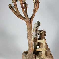 Bisque Ceramic Lamp “Child with Dog”
