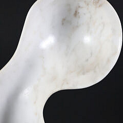 Tim Rider White Marble Abstract Sculpture Of Pregnant Woman